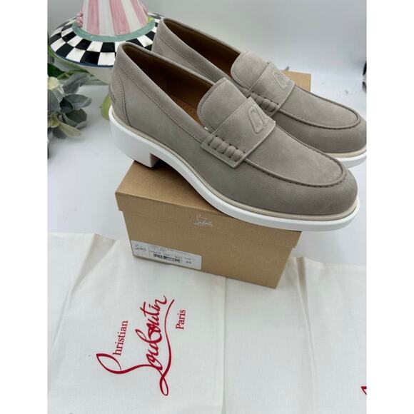 Men\'s Christian Louboutin URBINO monogram suede loafer size 44 made in Italy main image 13